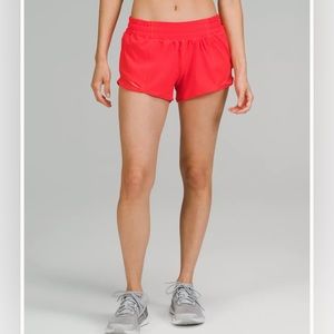 Lululemon Hotty Hot Low Rise 4” Cherry Red Shorts 4